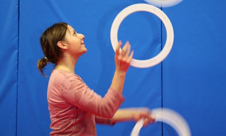 woman juggling rings