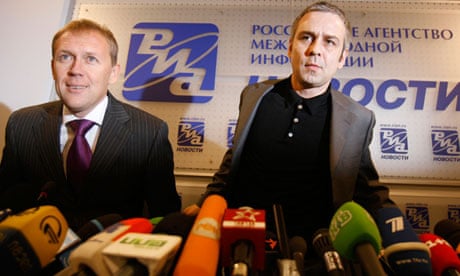 Dmitry Kovtun, right, with Andrei Lugovoi in 2007. Both deny murdering Alexander Litvinenko