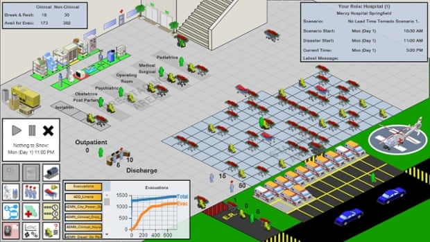 The interface of Simudyne’s City Hospital EvacSim.