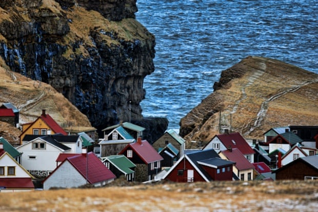 Faroes houses in the winter time.