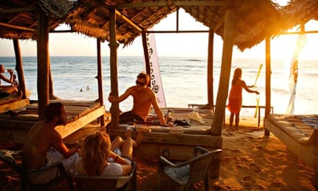 A beach bar in Hikkaduwa, Sri Lanka.