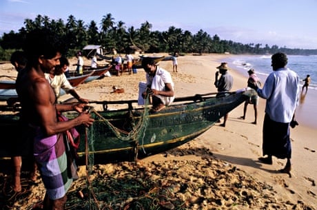 Fishermen on Tangalle beach, Sri Lanka