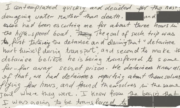 Mohamedou Ould Slahi's manuscript - description of the boat trip