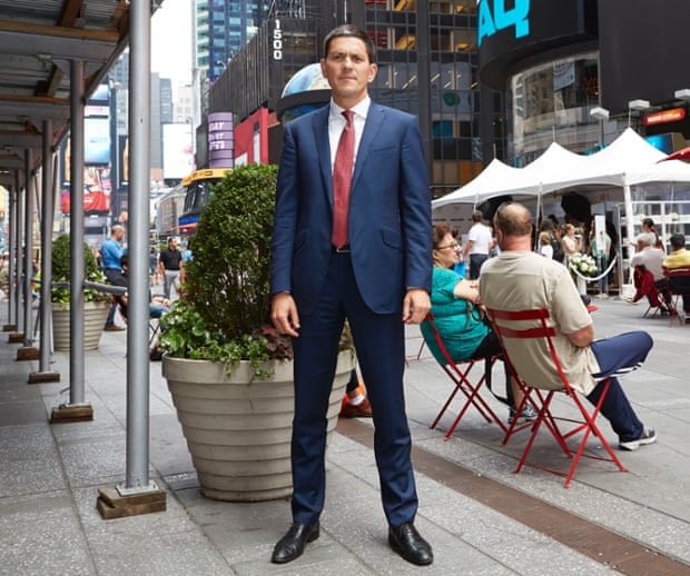 David Miliband in Times Square, New York