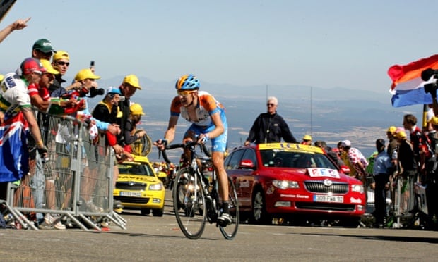 Bradley Wiggins tackles Mount Ventoux during the Tour de France.