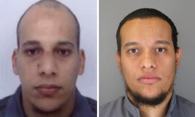 Pictures released by French Police in Paris show Cherif Kouachi, 32, (L) and his brother Said Kouachi, 34, (R) suspected in connection with the shooting attack at the satirical French magazine Charlie Hebdo headquarters in Paris