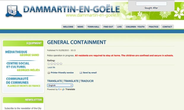 Screengrab of Dammartin-en-Goele's homepage