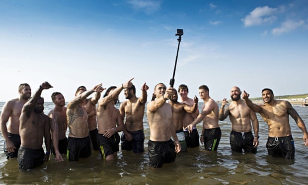 New Zealand's All Blacks in a group selfie