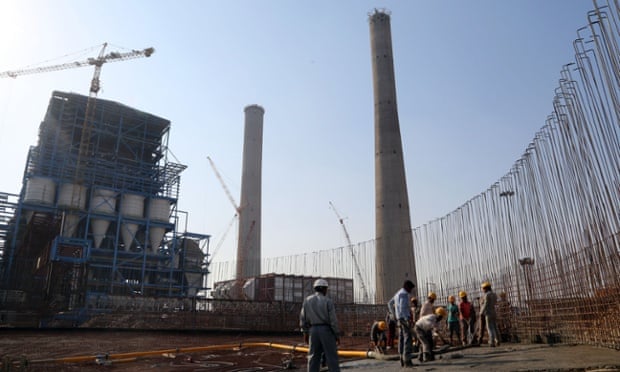 A Japanese funded coal-fired power plant under construction in India