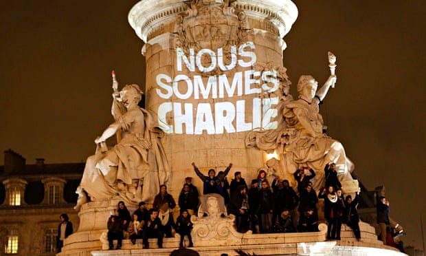 A vigil in La Place de la République in Paris. 