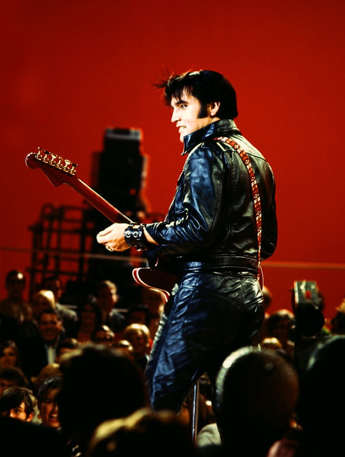 Elvis in black leather suit in 1968 TV special