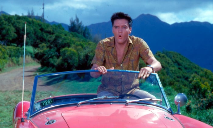 Elvis in the red MG from the film Blue Hawaii